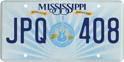 MS license plate JPQ408