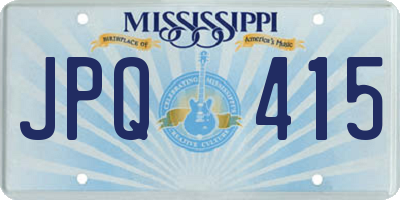 MS license plate JPQ415