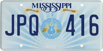 MS license plate JPQ416