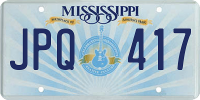 MS license plate JPQ417