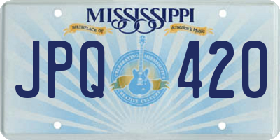 MS license plate JPQ420