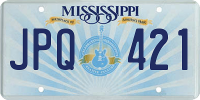 MS license plate JPQ421