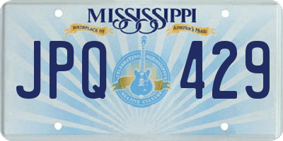 MS license plate JPQ429