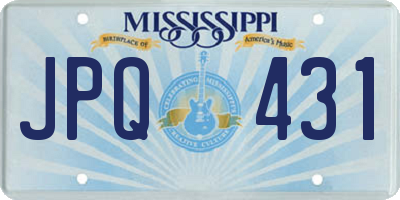 MS license plate JPQ431