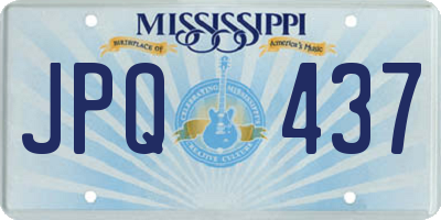 MS license plate JPQ437