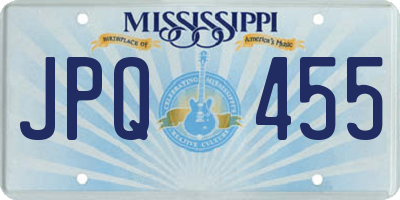 MS license plate JPQ455