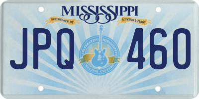 MS license plate JPQ460