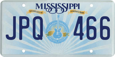 MS license plate JPQ466