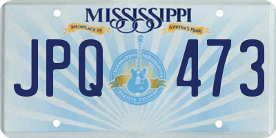 MS license plate JPQ473