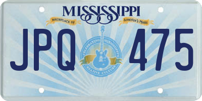 MS license plate JPQ475