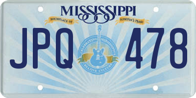 MS license plate JPQ478