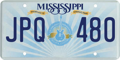 MS license plate JPQ480