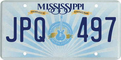 MS license plate JPQ497
