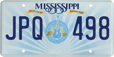 MS license plate JPQ498