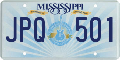 MS license plate JPQ501