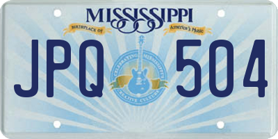 MS license plate JPQ504