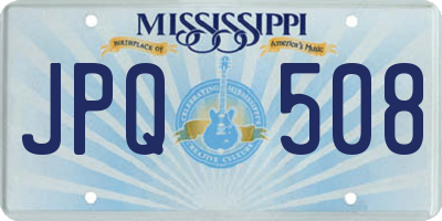 MS license plate JPQ508