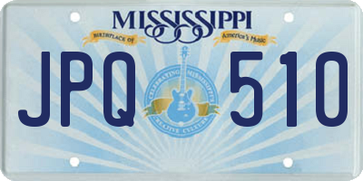 MS license plate JPQ510