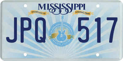 MS license plate JPQ517