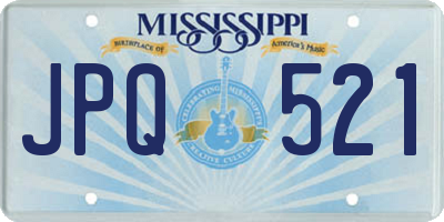 MS license plate JPQ521
