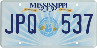 MS license plate JPQ537