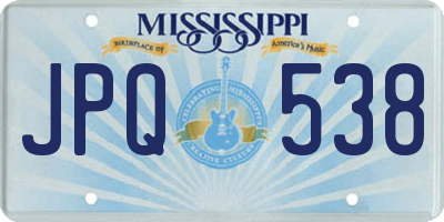 MS license plate JPQ538