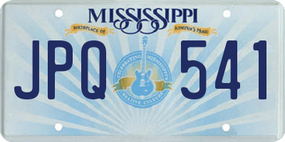 MS license plate JPQ541