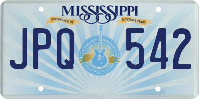 MS license plate JPQ542
