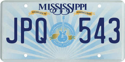 MS license plate JPQ543