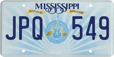 MS license plate JPQ549
