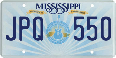 MS license plate JPQ550