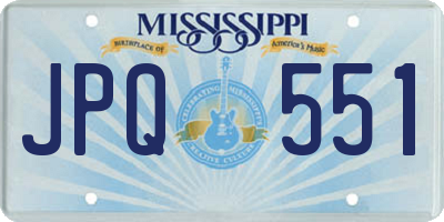 MS license plate JPQ551