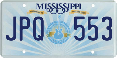 MS license plate JPQ553
