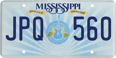 MS license plate JPQ560