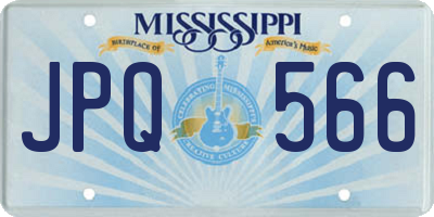 MS license plate JPQ566