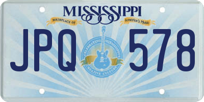 MS license plate JPQ578