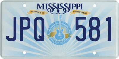 MS license plate JPQ581