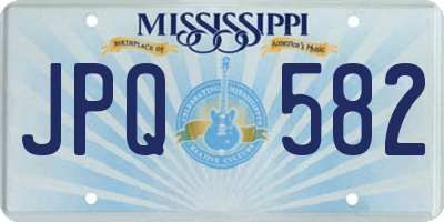 MS license plate JPQ582