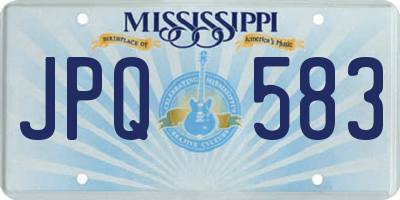 MS license plate JPQ583