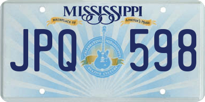 MS license plate JPQ598