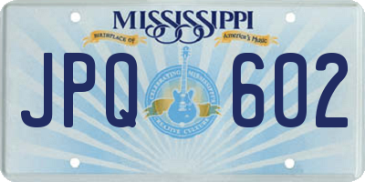 MS license plate JPQ602