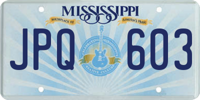 MS license plate JPQ603