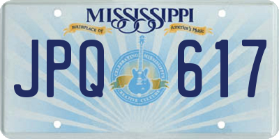 MS license plate JPQ617
