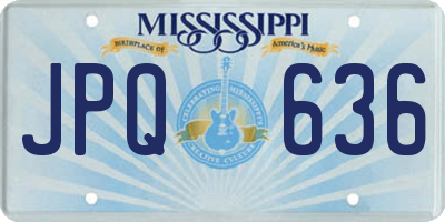 MS license plate JPQ636