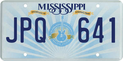 MS license plate JPQ641