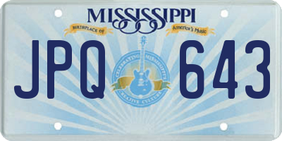 MS license plate JPQ643