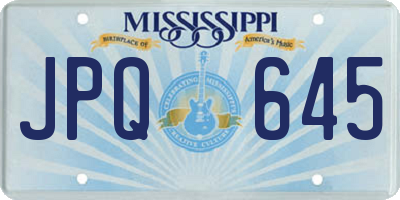 MS license plate JPQ645