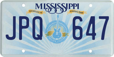 MS license plate JPQ647