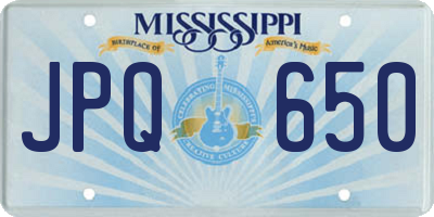 MS license plate JPQ650