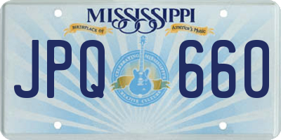 MS license plate JPQ660